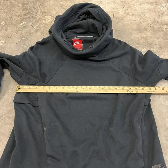 Nike Tech Fleece Hoodie Women's Large Black Pullover Cowl Neck 789534-010 - Picture 5 of 8